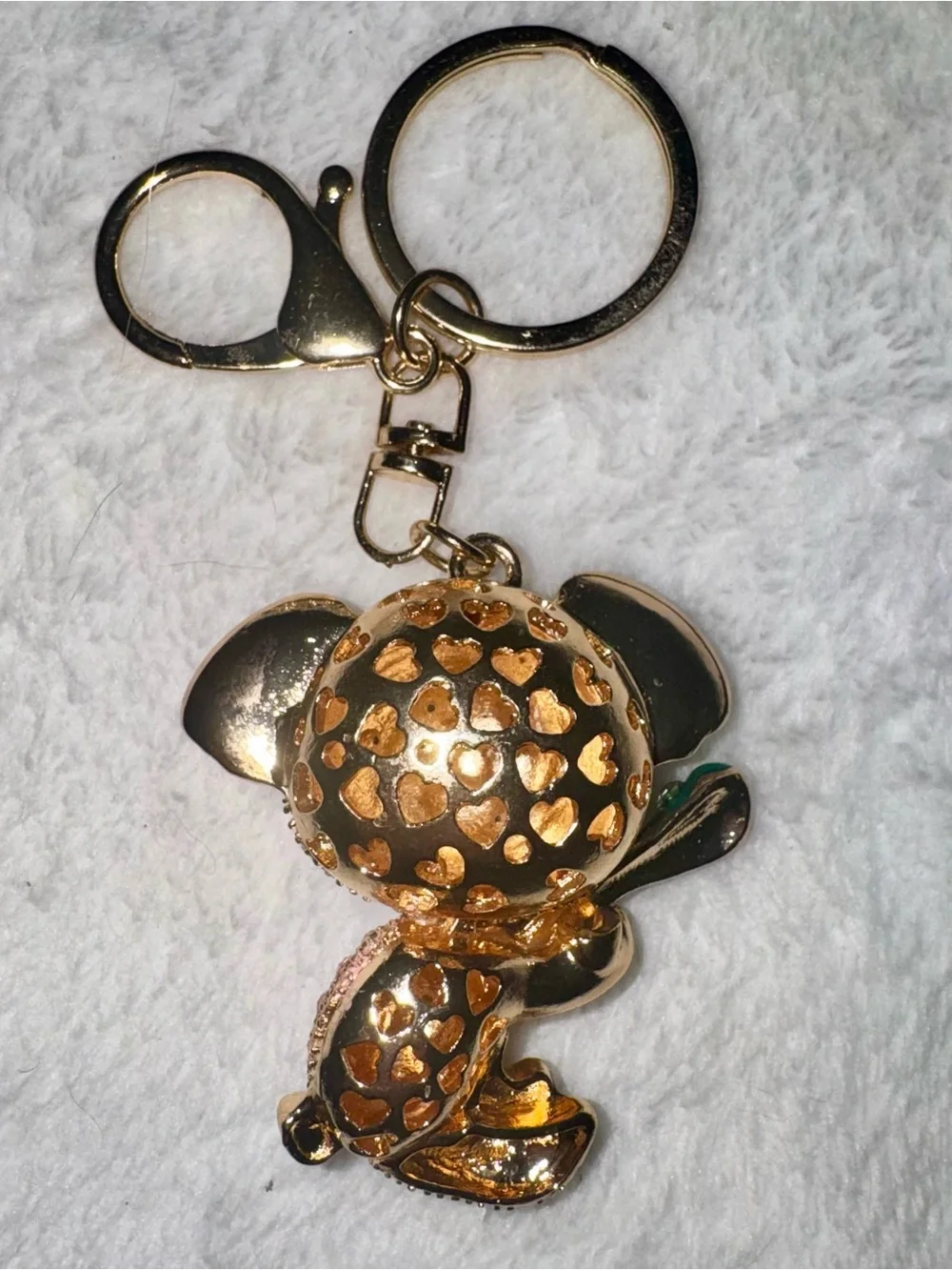 Sparkling Pink Koala Keychain Bag Charm gold tone NEW